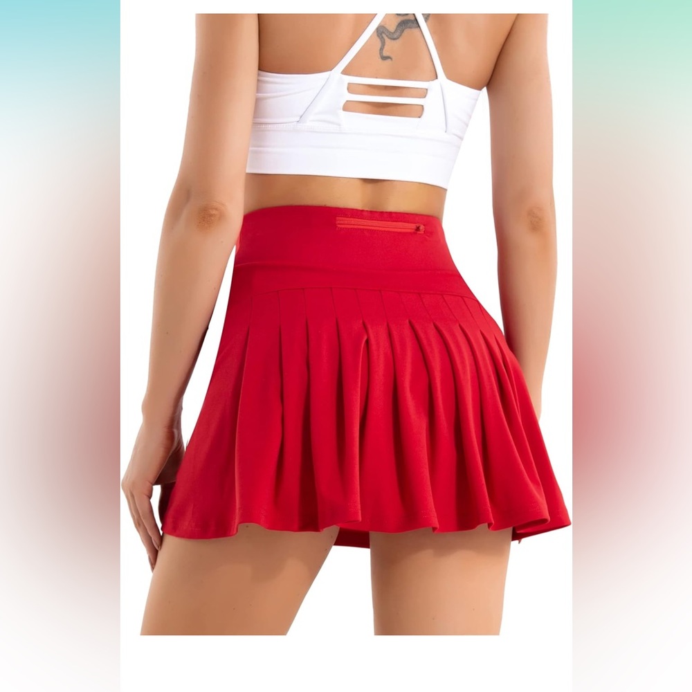 Betaven Red Pleated Women's Skirt NEW